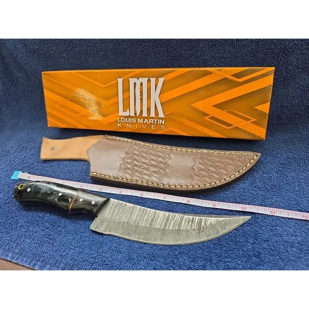 Hunting Bowie Knife 10.25 Inch Custom Forged Damascus Blade LMK Knives #7418